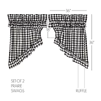 Vhc Brands Annie Check Ruffle Prairie Rod Pocket Valance