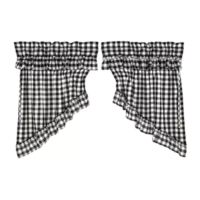 Vhc Brands Annie Check Ruffle Prairie Rod Pocket Tailored Valance