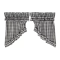 Vhc Brands Annie Check Ruffle Prairie Rod Pocket Tailored Valance