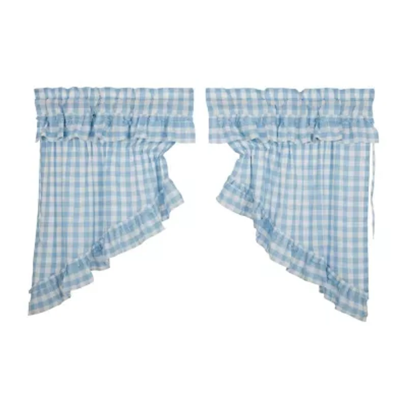 Vhc Brands Annie Check Ruffle Prairie Rod Pocket Tailored Valance