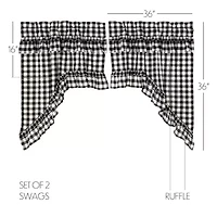 Vhc Brands Annie Check Ruffle Rod Pocket Valance