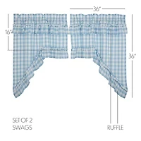 Vhc Brands Annie Check Ruffle Rod Pocket Valance