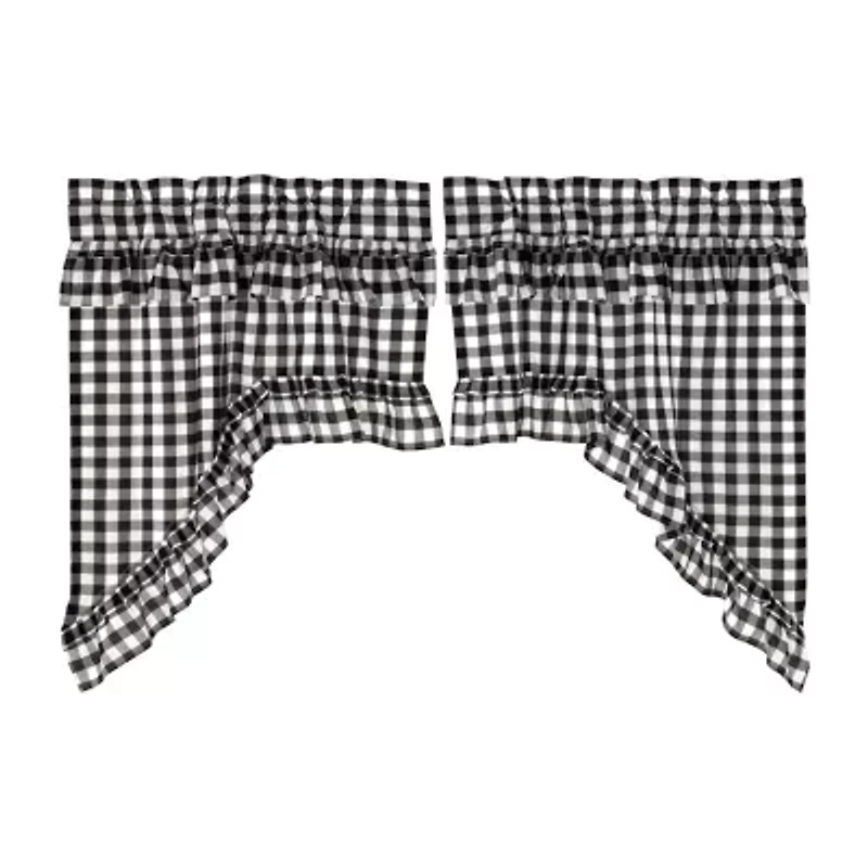 Vhc Brands Annie Check Ruffle Rod Pocket Valance