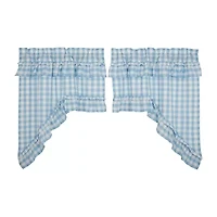 Vhc Brands Annie Check Ruffle Rod Pocket Valance