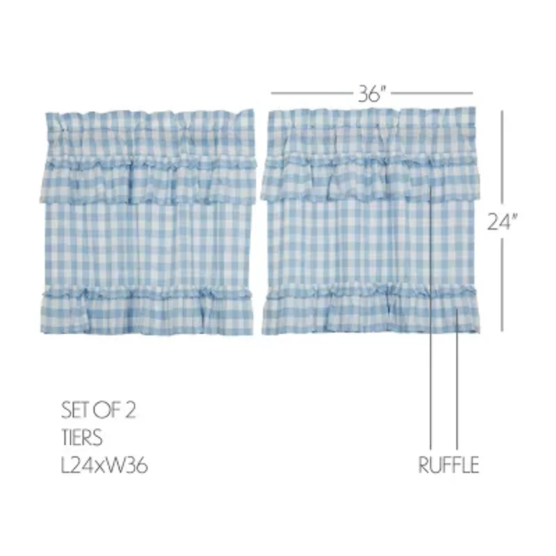 Vhc Brands Annie Check Ruffle 2-pc. Rod Pocket Window Tier