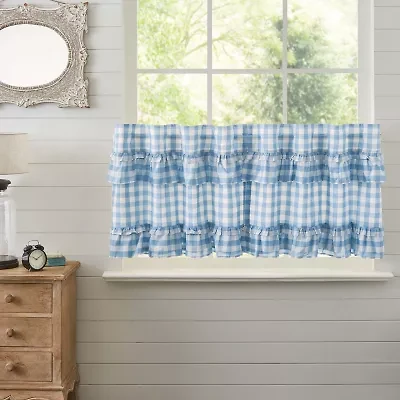 Vhc Brands Annie Check Ruffle 2-pc. Rod Pocket Window Tier