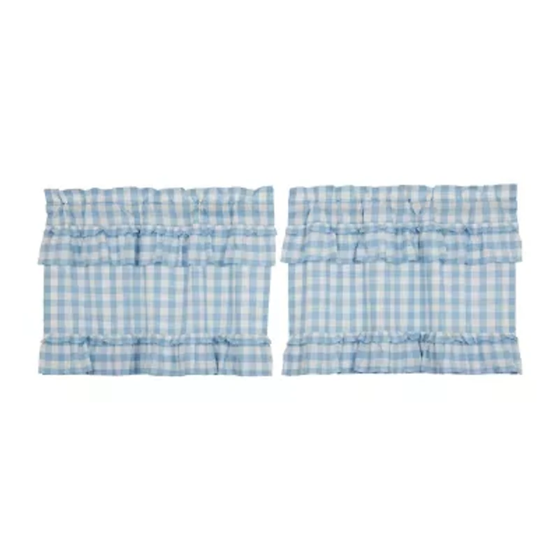 Vhc Brands Annie Check Ruffle 2-pc. Rod Pocket Window Tier