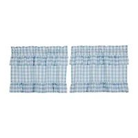 Vhc Brands Annie Check Ruffle 2-pc. Rod Pocket Window Tier