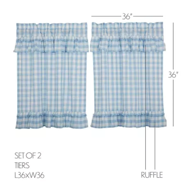 Vhc Brands Annie Check Ruffle 2-pc. Rod Pocket Window Tier