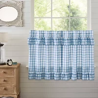 Vhc Brands Annie Check Ruffle 2-pc. Rod Pocket Window Tier