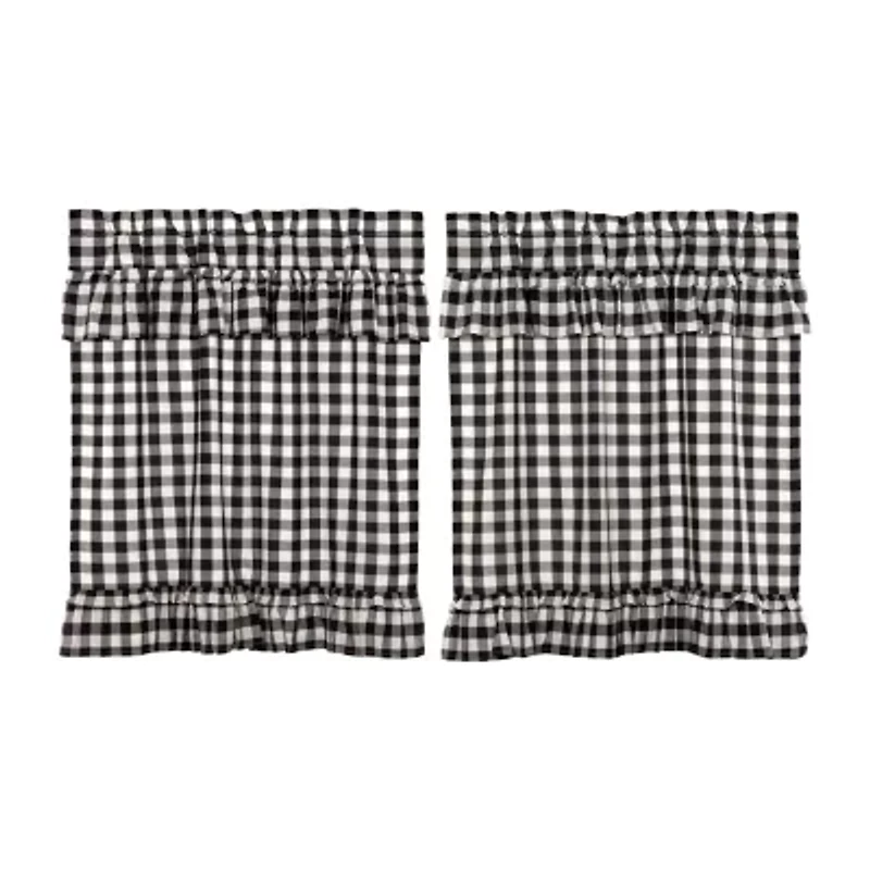 Vhc Brands Annie Check Ruffle 2-pc. Rod Pocket Window Tier