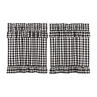 Vhc Brands Annie Check Ruffle 2-pc. Rod Pocket Window Tier