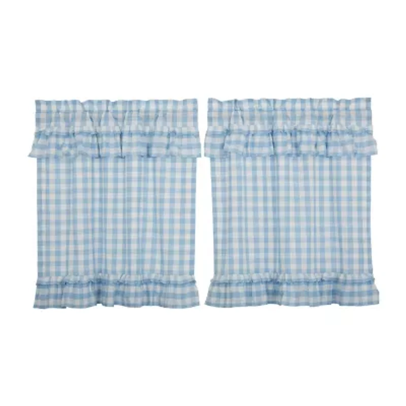 Vhc Brands Annie Check Ruffle 2-pc. Rod Pocket Window Tier