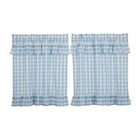 Vhc Brands Annie Check Ruffle 2-pc. Rod Pocket Window Tier