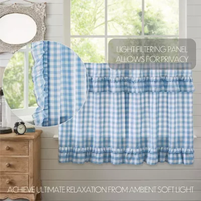 Vhc Brands Annie Check Ruffle 2-pc. Rod Pocket Window Tier