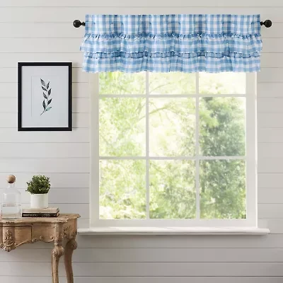 Vhc Brands Annie Check Ruffle Rod Pocket Valance