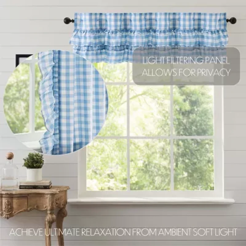 Vhc Brands Annie Check Ruffle Rod Pocket Valance