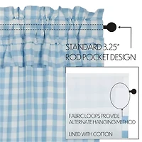 Vhc Brands Annie Check Ruffle Rod Pocket Valance