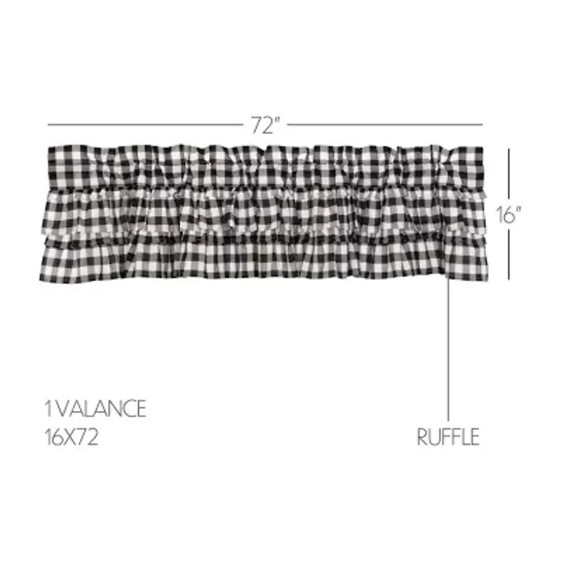 Vhc Brands Annie Check Ruffle Rod Pocket Valance