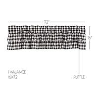 Vhc Brands Annie Check Ruffle Rod Pocket Valance