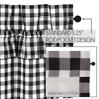 Vhc Brands Annie Check Ruffle Rod Pocket Valance