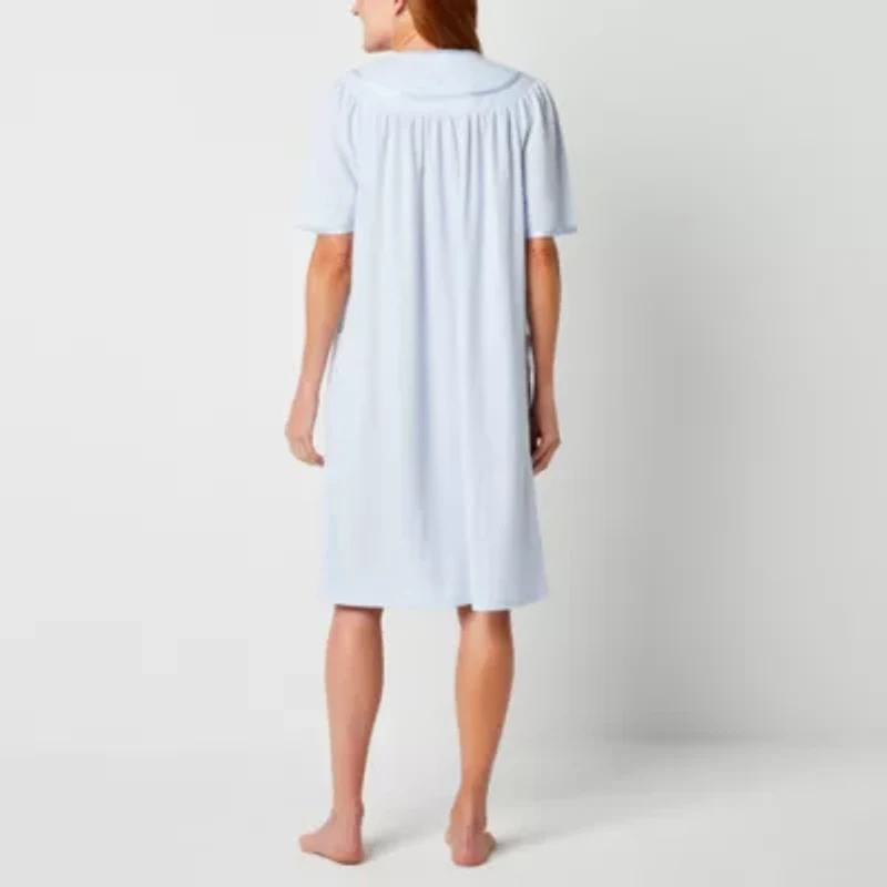 Adonna Womens Waffle Short Sleeve Knee Length Robe