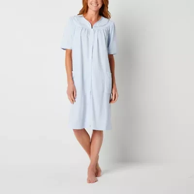 Adonna Womens Waffle Short Sleeve Knee Length Robe