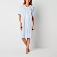 Adonna Womens Waffle Short Sleeve Knee Length Robe