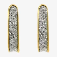 Silver Treasures Womens 14K Gold Over Silver 16.1mm Hoop Earrings