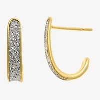 Silver Treasures Womens 14K Gold Over Silver 16.1mm Hoop Earrings