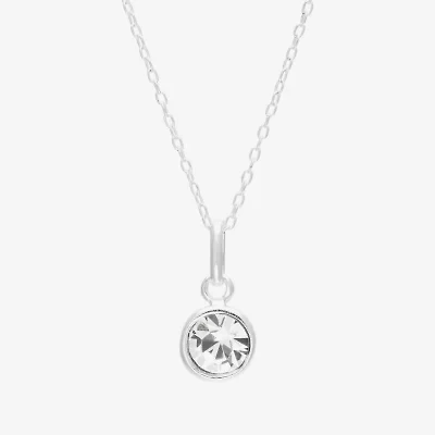 Itsy Bitsy Birthstone Crystal Sterling Silver 18 Inch Cable Pendant Necklace