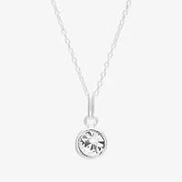 Itsy Bitsy Birthstone Crystal Sterling Silver 18 Inch Cable Pendant Necklace