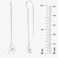 Silver Treasures Womens Sterling Silver Flower Hypoallergenic Drop Earrings