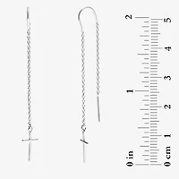 Silver Treasures Womens Sterling Silver Cross Hypoallergenic Drop Earrings