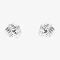 Silver Treasures Sterling Silver 3 Pair Cubic Zirconia Knot Earring Set