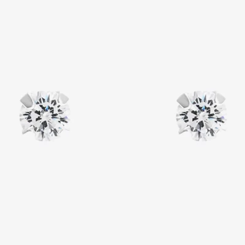 Silver Treasures Womens Cubic Zirconia Sterling Silver Hypoallergenic 4 Pair Earring Set