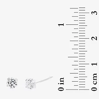 Silver Treasures Womens Cubic Zirconia Sterling Silver Hypoallergenic 4 Pair Earring Set