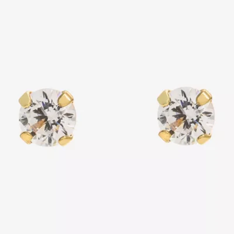 Silver Treasures Womens Cubic Zirconia 14K Gold Over Silver Heart Hypoallergenic 4 Pair Earring Set