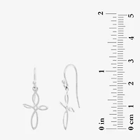 Silver Treasures Womens Sterling Silver Cross Hypoallergenic Drop Earrings