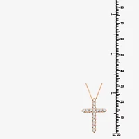 (H-I / I1) Womens 1/2 CT. T.W. Lab Grown White Diamond 10K Gold Cross Pendant Necklace