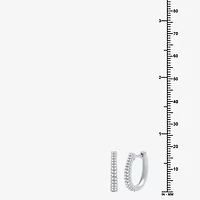 Womens 1/2 CT. T.W. Lab Grown White Diamond Sterling Silver 17.8mm Hoop Earrings