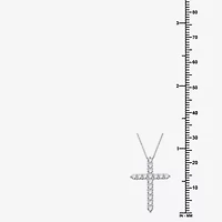 Womens 1/2 CT. T.W. Lab Grown White Diamond Sterling Silver Cross 18 Inch Pendant Necklace