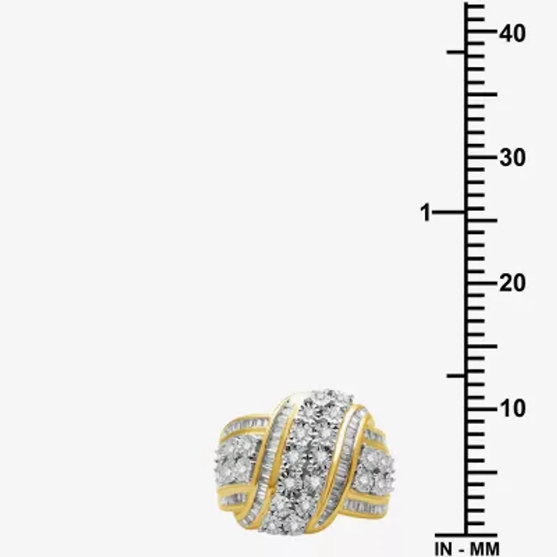 Womens 1 CT. T.W. Natural White Diamond  Cocktail Ring Sterling Silver or 14K Gold Over