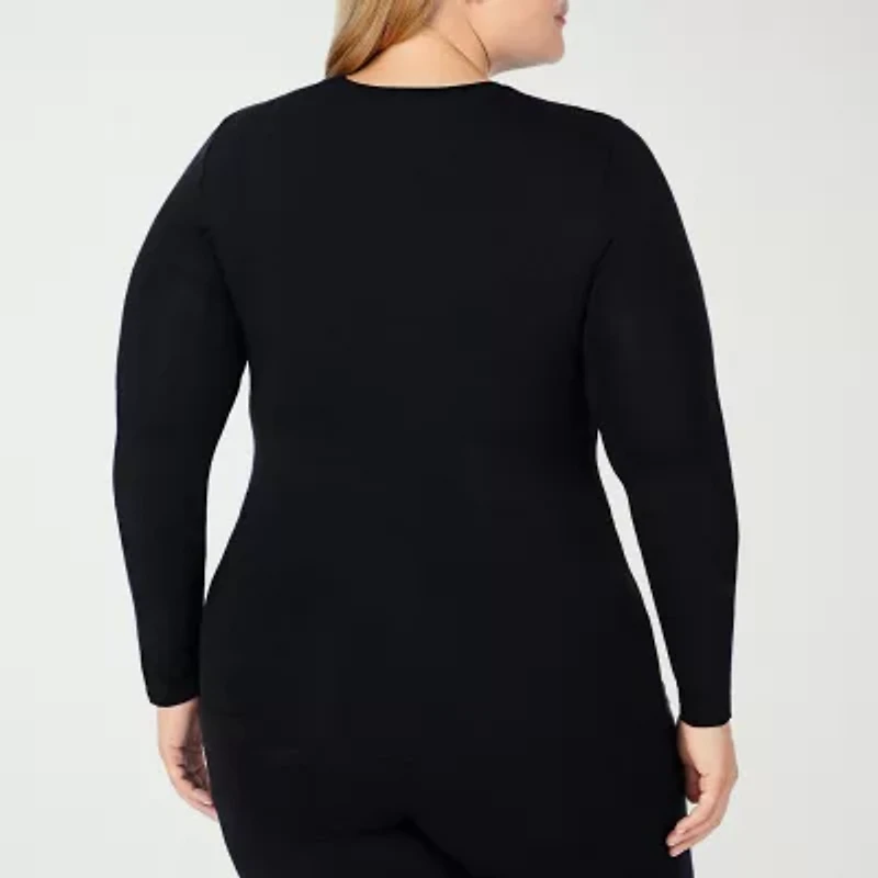Cuddl Duds Womens Softwear-Plus Crew Neck Long Sleeve Thermal Shirt