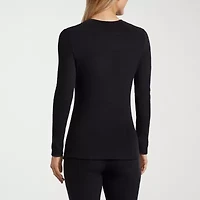 Cuddl Duds Womens Fleecewear Crew Neck Long Sleeve Thermal Shirt