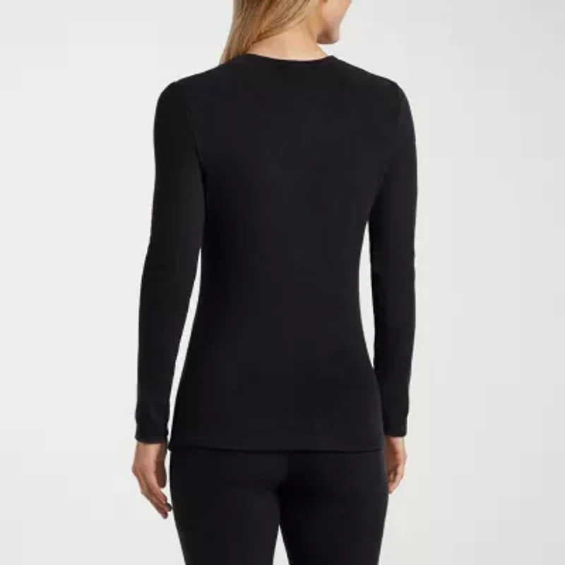 Cuddl Duds Womens Fleecewear Crew Neck Long Sleeve Thermal Shirt