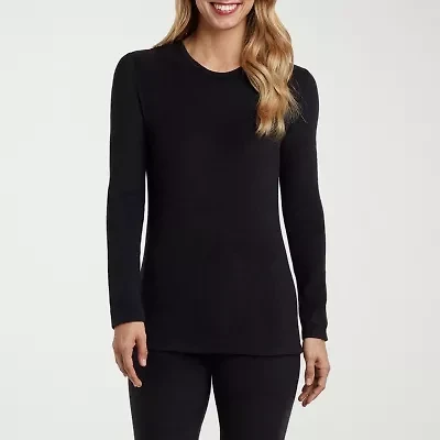 Cuddl Duds Womens Fleecewear Crew Neck Long Sleeve Thermal Shirt