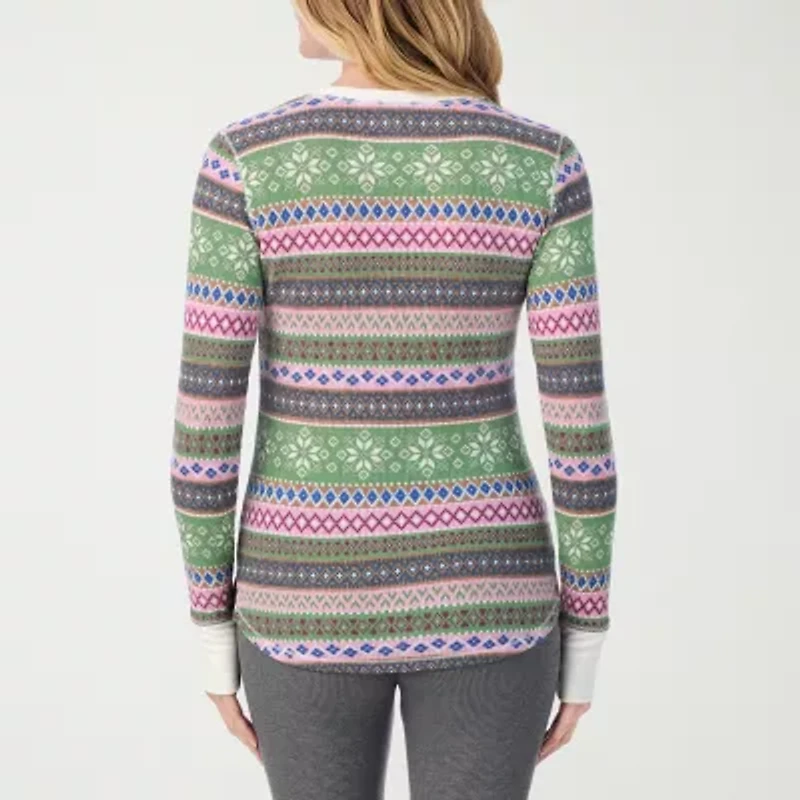 Cuddl Duds Womens Cozy Stretch Crew Neck Long Sleeve Thermal Shirt