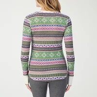 Cuddl Duds Womens Cozy Stretch Crew Neck Long Sleeve Thermal Shirt