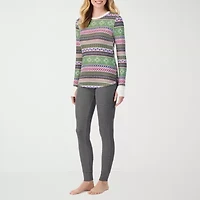 Cuddl Duds Womens Cozy Stretch Crew Neck Long Sleeve Thermal Shirt